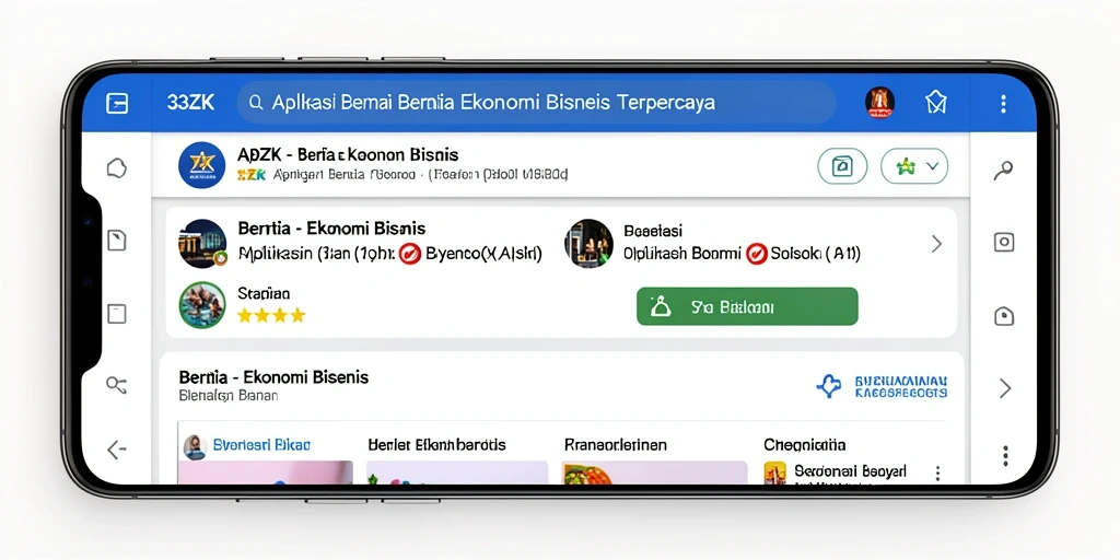 Tampilan antarmuka aplikasi 33ZK dengan berita ekonomi terbaru.