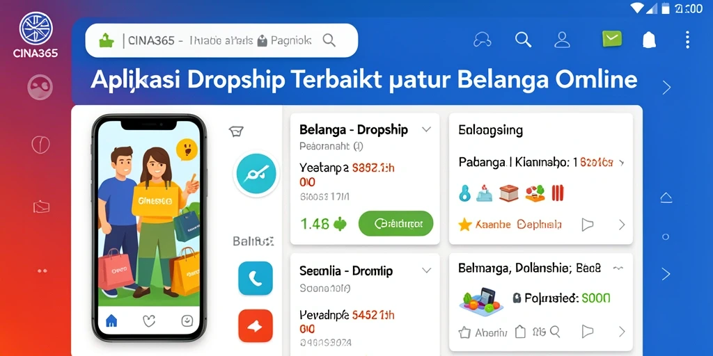 Tampilan antarmuka CINA365 yang memudahkan pengguna berbelanja online.