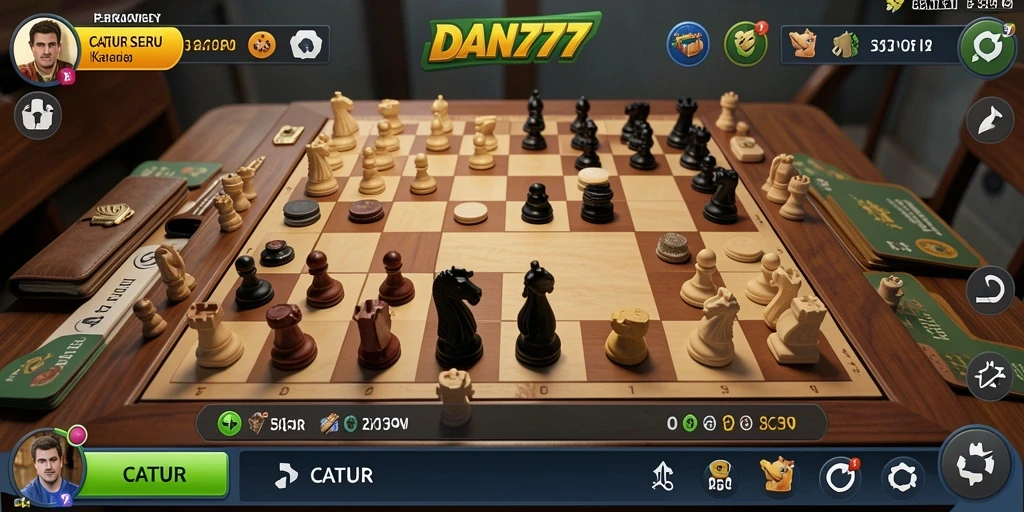 Tampilan antarmuka permainan Catur yang menarik dan interaktif.