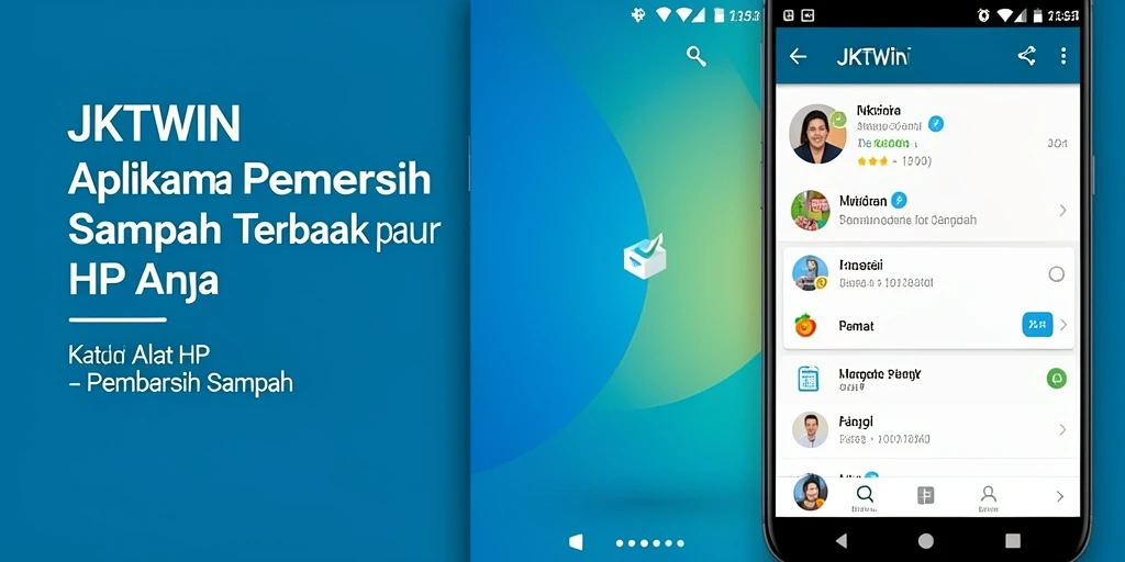 Antarmuka aplikasi Pembersih Sampah JKTWIN yang intuitif dan menarik.