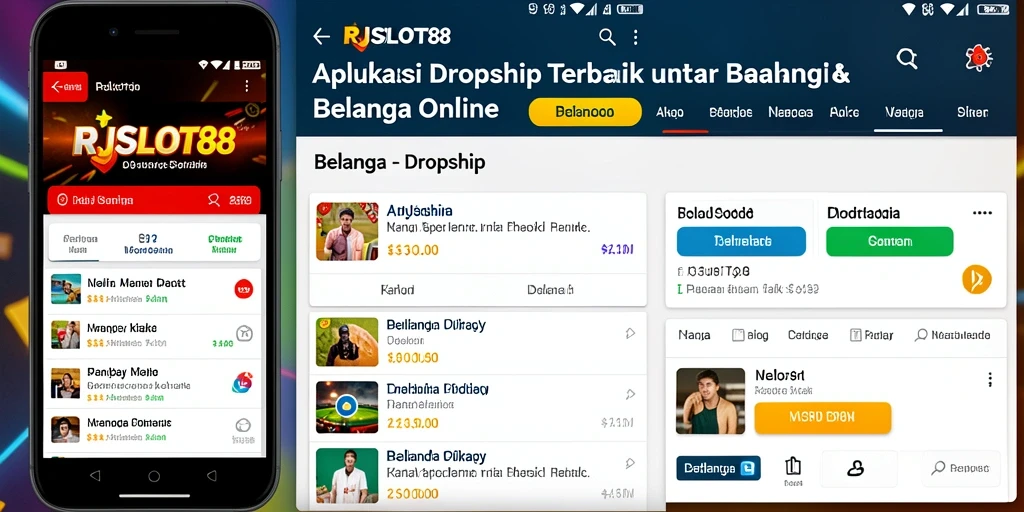 Screenshot utama RJSLOT88 menampilkan antarmuka pengguna untuk Dropship.