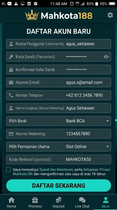 Cara Mudah Registrasi Akun Baru di mahkota188